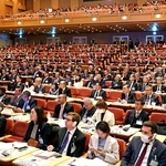 関西の企業経営者ら財界人が一堂に会した関西財界セミナー＝６日午前、神戸市中央区港島中町６、神戸ポートピアホテル（撮影・小林良多）