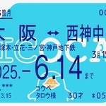 神戸市営地下鉄とＪＲ西日本のＩＣＯＣＡ連絡定期券のイメージ（同社提供）