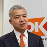 関西展開について語るオーケーの二宮涼太郎社長＝大阪府東大阪市高井田本通７、同社関西事務所