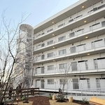 築４８年の社宅を改装したマンション。中庭には日本の在来種の木を植えている＝西宮市津門大箇町