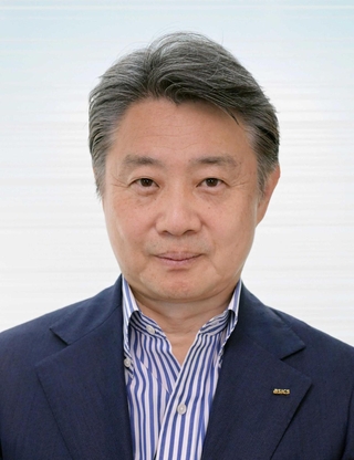 アシックスの富永満之社長＝神戸市中央区港島中町７、アシックス本社（撮影・大田将之）