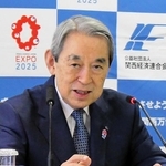 大阪・関西万博について語る関西経済連合会の松本正義会長＝大阪市北区中之島６