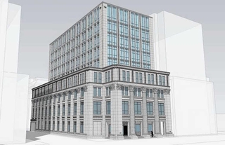 ＷＤＢホールディングスが神戸・旧居留地で建設を進めている新本社ビルの完成予想図（同社提供）