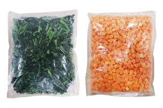 学校給食向けに供給する国産有機冷凍カット野菜のイメージ（泉平提供）