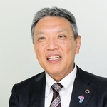 今後の戦略を語る池田泉州銀行の阪口広一頭取＝大阪市北区茶屋町、同行本店