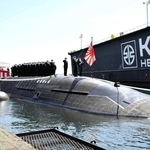 川崎重工業神戸工場で建造された潜水艦＝２０２１年３月、神戸市中央区