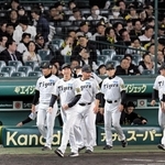 ライトスタンドにあいさつに向かう藤川監督ら＝阪神甲子園球場（撮影・中西幸大）