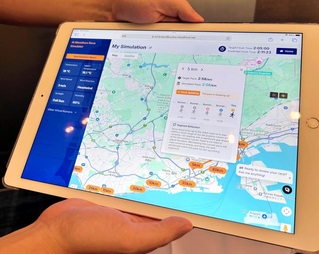 アシックスなどが開発したアスリート向けのＡＩシミュレーター＝神戸市中央区港島中町６