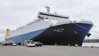 接岸するプリンセスベル＝神戸市中央区港島５