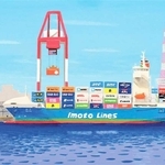 井本商運の２０２６年カレンダーの絵画（同社提供）