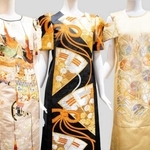 パソナグループのパビリオンで使われたＶＩＰ接客用ドレス。西陣織や友禅染などの生地を使った（同社提供）