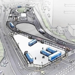 神奈川県綾瀬市に設置する切り替え拠点の完成イメージ。神戸市西区にも同じような拠点を設ける（Ｔ２提供）