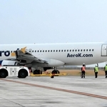 エアロＫ航空の機体＝２０２５年８月、神戸空港