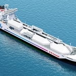 液化水素運搬船のイメージ図（川崎重工業提供）