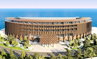 ６月に開業予定の「ザ　パソナ　ネイチャーバース　リトリート」の外観イメージ（パソナグループ提供）