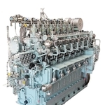 ２０２４年に開発したメタノール専用エンジン。新型エンジンはこれを改良する（阪神内燃機工業提供）