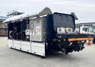 極東開発工業が電動モーターを採用して開発したピストンクリート＝三木市別所町巴