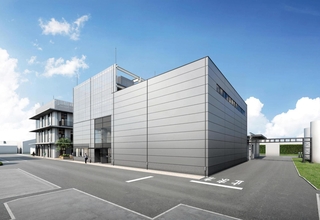 ハリマ化成グループが加古川製造所内に新設する新工場の完成予想図。左奥が研究棟（同社提供）