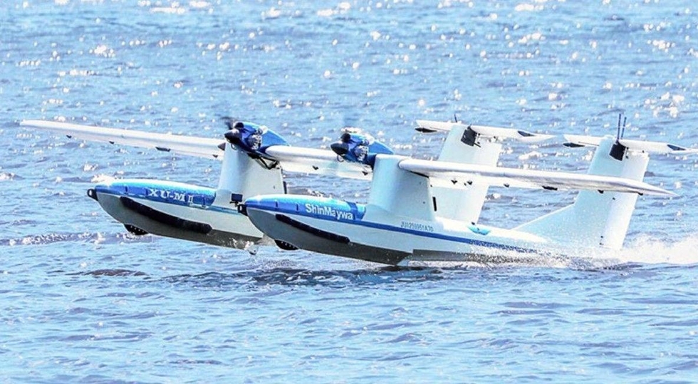 無人飛行艇の自動飛行・着水に成功 水中探査機との通信も 新明和工業