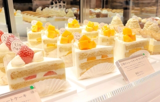 定番のケーキのスポンジにはきび糖を使い、素材の違いを楽しめるようにした＝大阪市北区梅田１