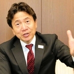 インタビューに応じる三菱ＵＦＪ銀行の北村慎取締役専務執行役員＝大阪市中央区