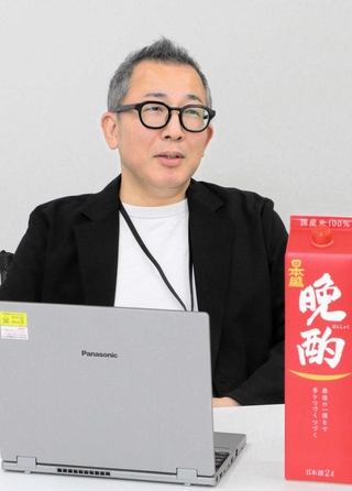 韓国向けの輸出について話す日本盛の森有人執行役員＝西宮市用海町