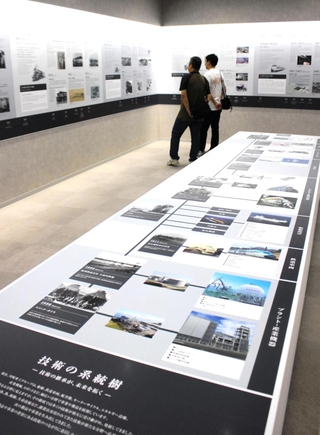 川崎重工業グループの多彩な技術を紹介する歴史コーナー＝神戸市中央区波止場町、カワサキワールド