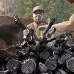 取り出された一庫炭＝川西市