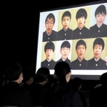 １人ずつ歌う場面を合わせてできたリモート合唱の動画＝西宮市神原、大社中学校