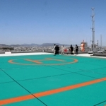 屋上に設けられたヘリポート＝西宮市六湛寺町