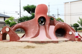 伊丹市の尼ケ池公園にあるタコの滑り台＝伊丹市瑞穂町４