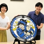 人気漫画「落第忍者乱太郎」のキャラクターがデザインされたマンホールふた＝尼崎市東七松町２、市上下水道庁舎