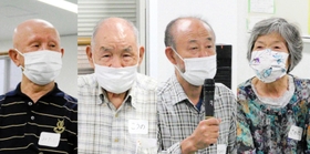 （左から）三谷千尋さん、河野敬二さん、瓦谷●一さん、坂田康子さん（注）●は隆の異体字　「生」の上に「一」