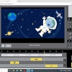 場面に効果音などをつけてアニメに仕上げていく＝７月２８日、西宮市内