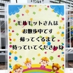 動物のオブジェに添えられているメッセージ＝メルカードむこがわ