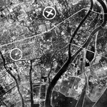 尼崎市域への攻撃中心地点を示した米軍文書「作戦任務報告」（国立国会図書館デジタルコレクションより）
