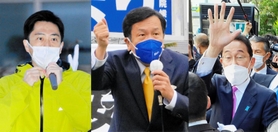 右から自民党総裁の岸田文雄首相、立憲民主党の枝野幸男代表、日本維新の会の吉村洋文副代表