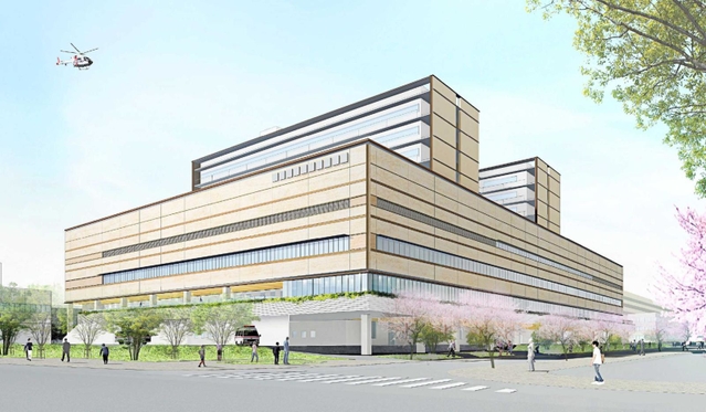 新病院の外観イメージ（県提供）