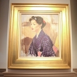 八千草薫さんの和装姿を描いた肖像画＝宝塚ホテル