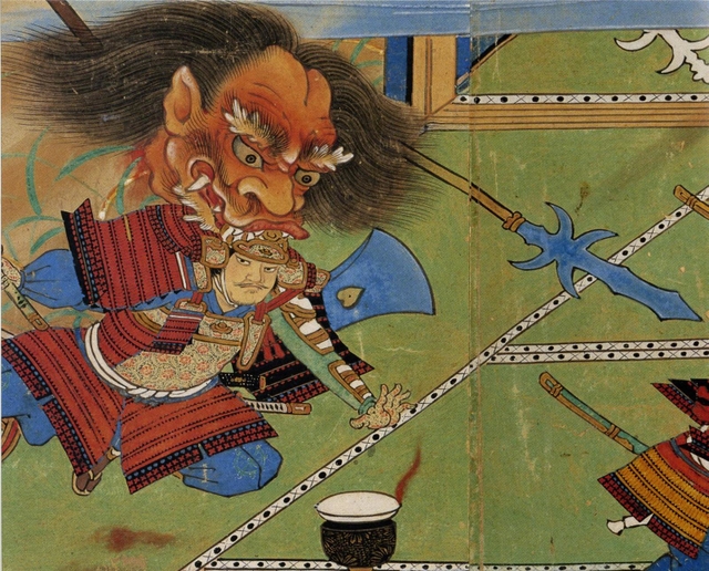 源頼光が酒呑童子と戦う様子が描かれた絵（サントリー美術館蔵）