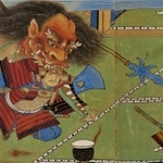 源頼光が酒呑童子と戦う様子が描かれた絵（サントリー美術館蔵）