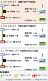 混雑度や目的地までの予想時刻などが一目で分かる