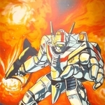 「マクロス」が描かれたパネル