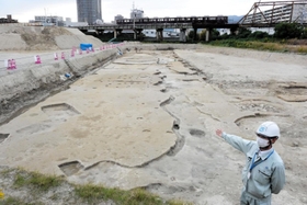 アサヒビール西宮工場跡地にあり、円墳や方墳が見つかった津門大塚町遺跡＝西宮市津門大塚町