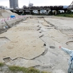 アサヒビール西宮工場跡地にあり、円墳や方墳が見つかった津門大塚町遺跡＝西宮市津門大塚町