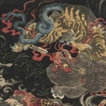 源頼政の放った矢に射られたぬえ。江戸時代末期の浮世絵師・歌川国芳の作（国際日本文化研究センター提供）
