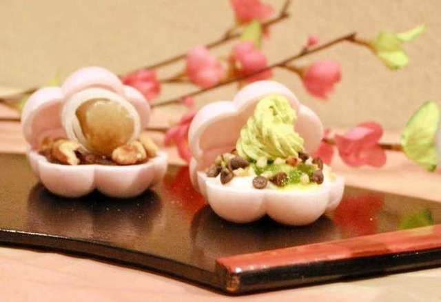 神戸女学院大の学生が開発した梅スイーツ「梅花の歌」（提供）