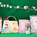日米友好の桜をテーマにした日本酒や茶葉の商品（伊丹市提供）