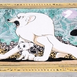 宝塚市が再設置した「ジャングル大帝」のパネル＝宝塚大橋