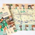 選手がお薦めのパン店やカフェなどを写真入りで紹介している周遊マップ